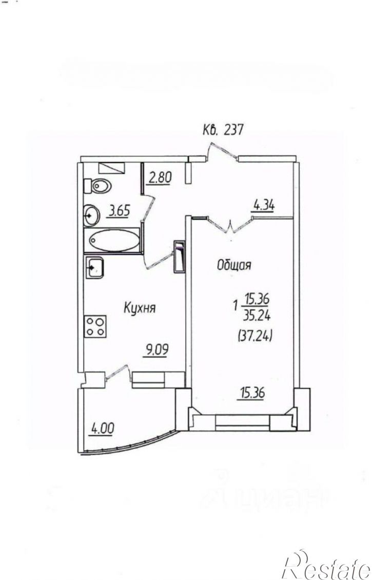 1-комн квартира мкр. 203-й, 21