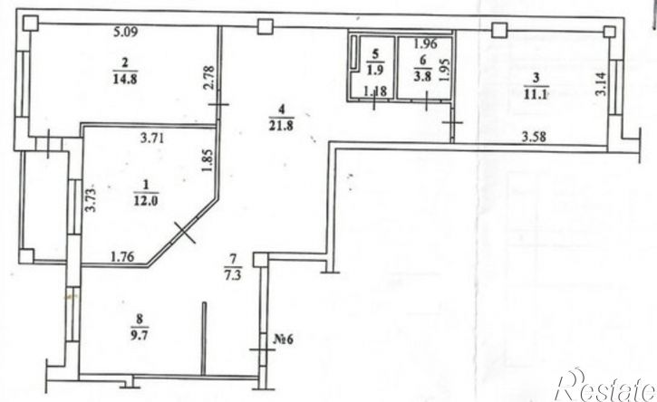 3-комн квартира улица Пирогова, 6/1,  д. 6/1