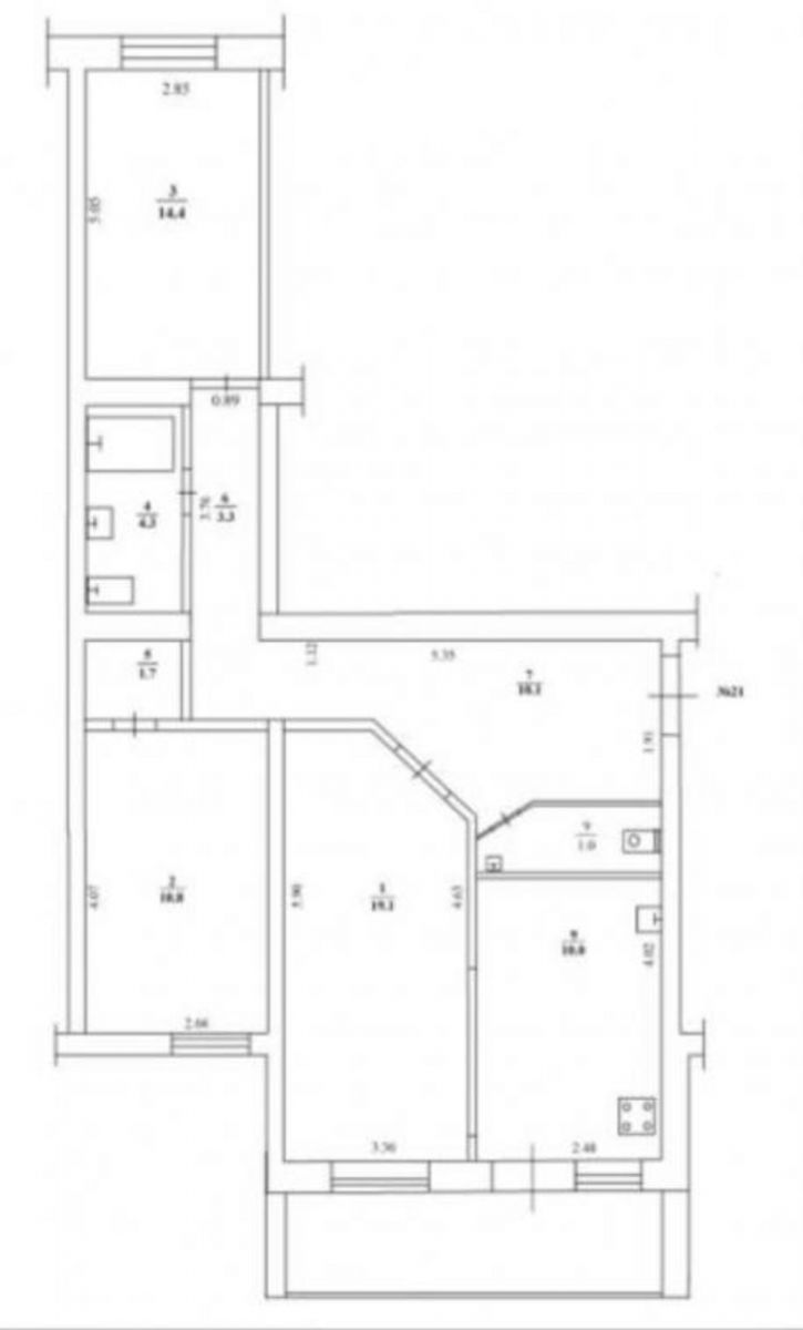 3-комн квартира Федора Попова, 17/1