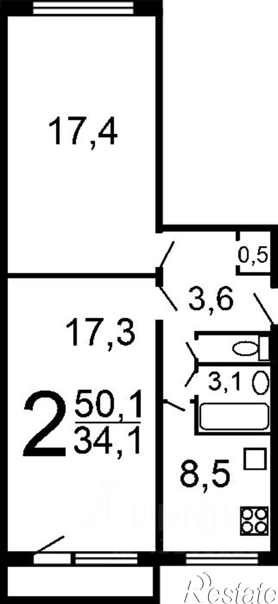Купить квартиру за 6 800 000 рублей на улица Петра Алексеева, 73/1