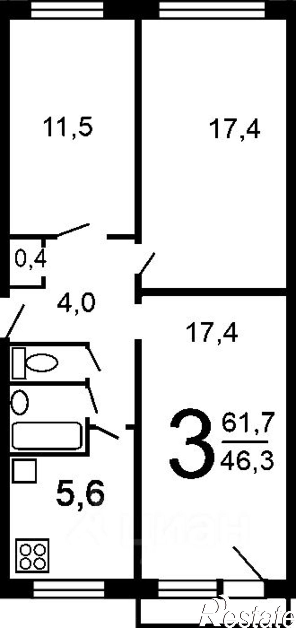Купить квартиру за 7 900 000 рублей на ул Каландаришвили, 40/7