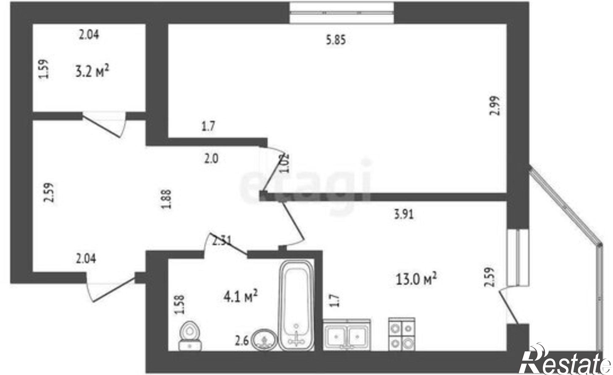 Купить квартиру за 6 100 000 рублей на улица 50 лет Советской Армии, 12/1