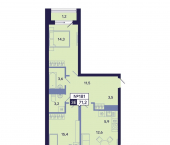 3-комн, 71 кв м, этаж 10/16 ул Новопортовская, 1А/1