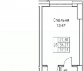 2-комн, 57 кв м, этаж 4/16 Автодорожная улица