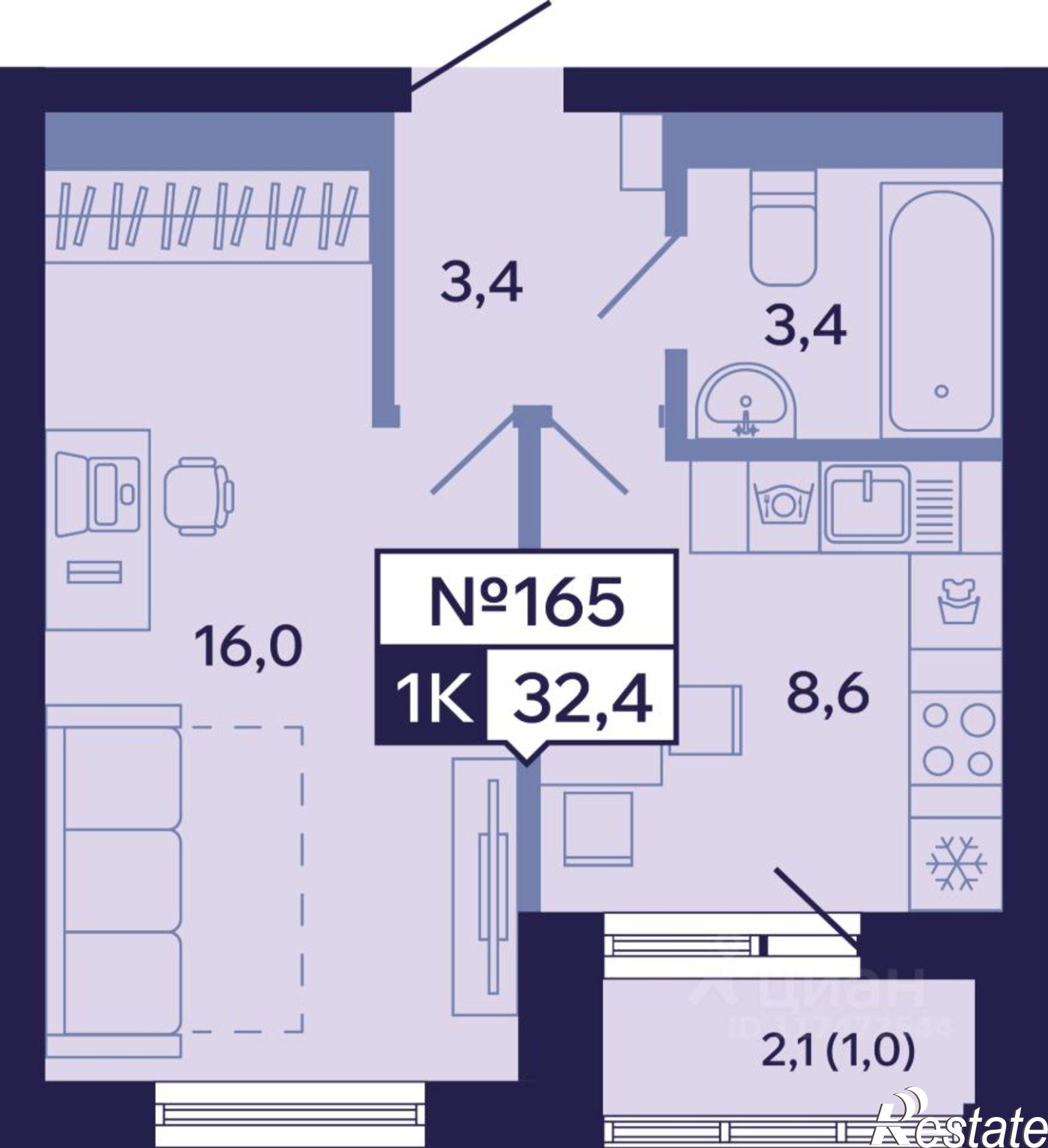 Купить квартиру за 7 267 320 рублей на ул Новопортовская, 1