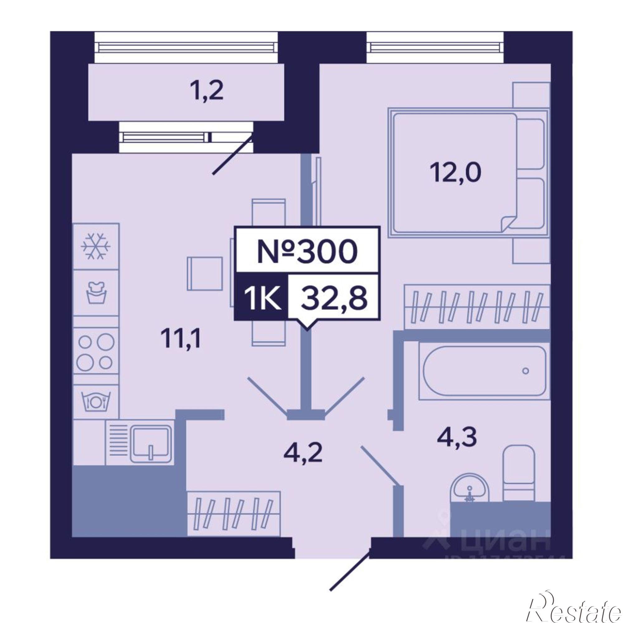 Купить квартиру за 7 619 440 рублей на ул Новопортовская, 1А/1