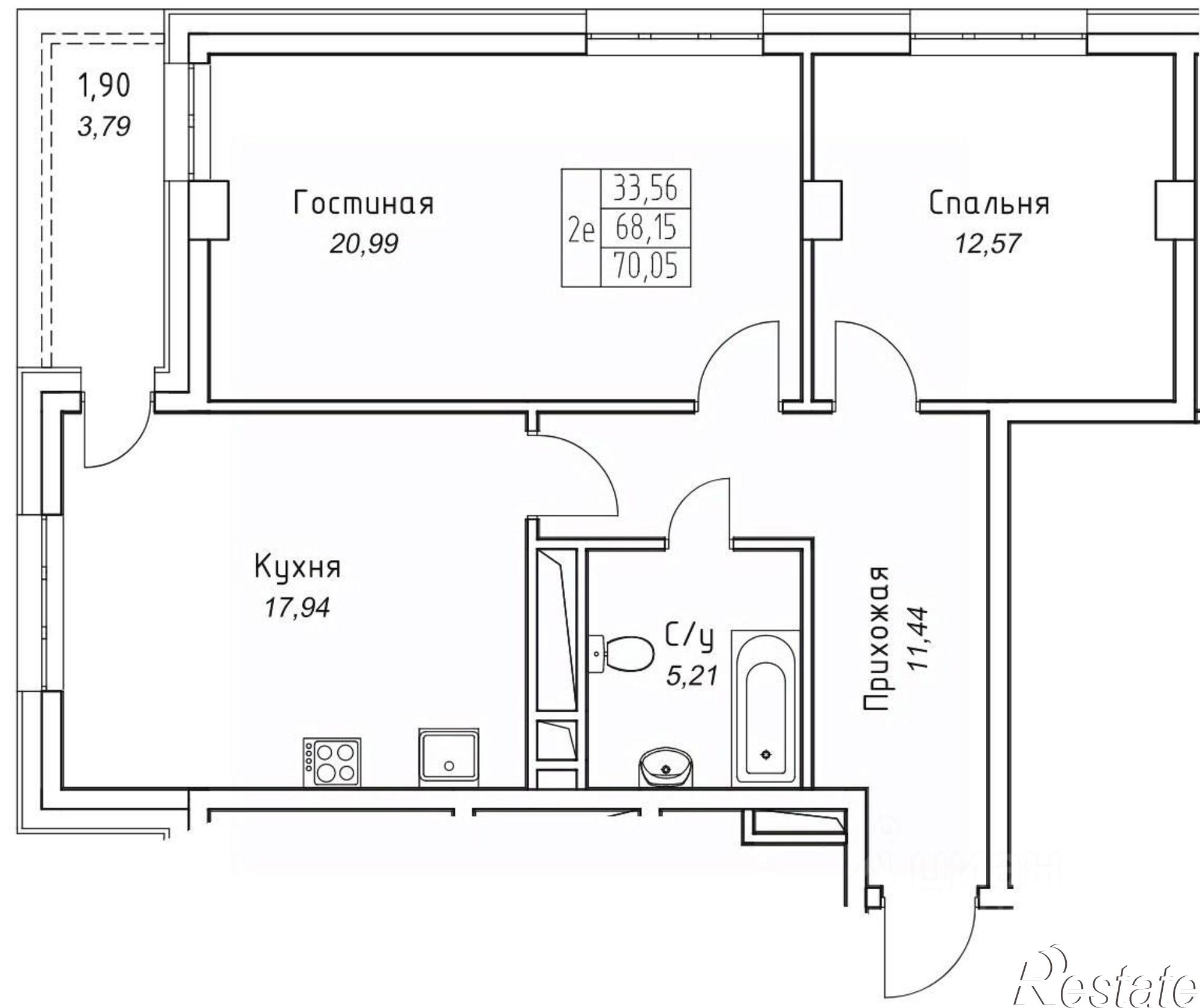 Купить квартиру за 10 717 600 рублей на Автодорожная улица