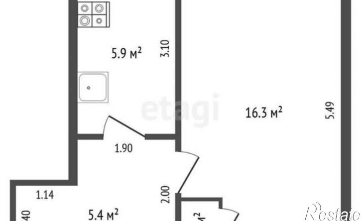 1-комн квартира улица Дежнёва, 6,  д. 6