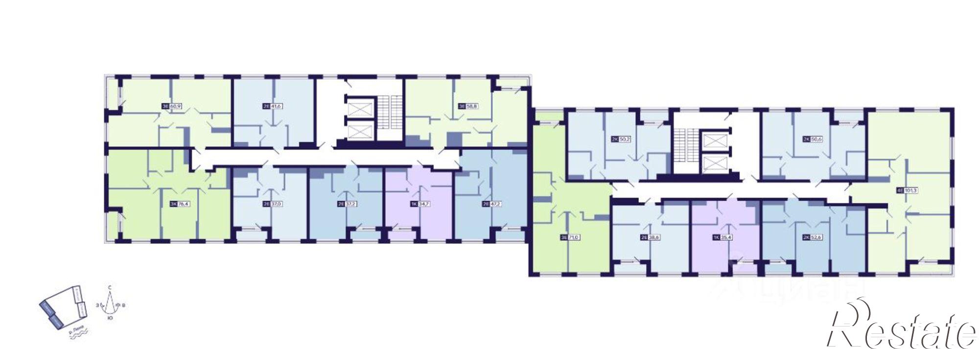 Купить квартиру за 26 338 000 рублей на ул Новопортовская, 1А/1