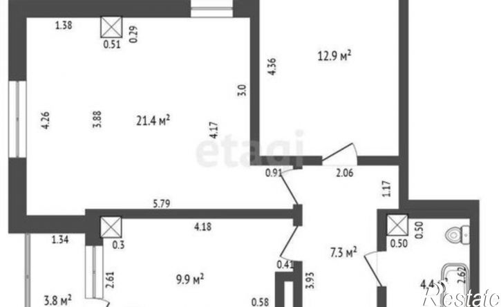 2-комн квартира улица Красильникова, 7/1,  д. 7/1