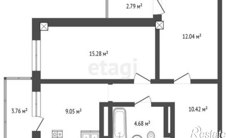 2-комн квартира улица Борисовка 3-й квартал, 5/3,  д. 5/3