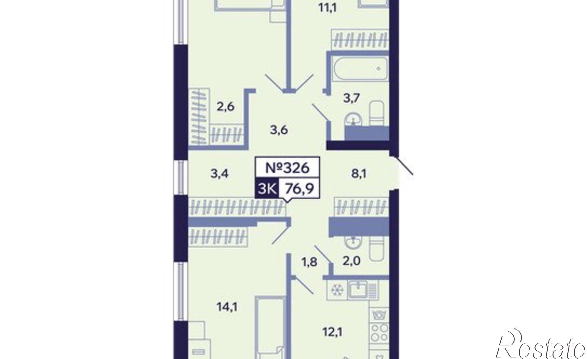 Купить квартиру за 15 418 400 рублей на ул Новопортовская, 1А/1