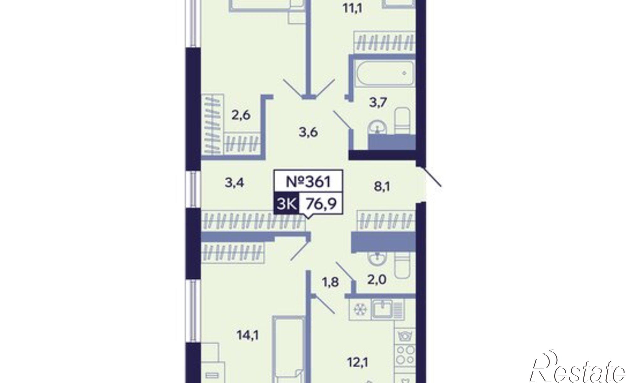 Купить квартиру за 15 610 700 рублей на ул Новопортовская, 1А/1
