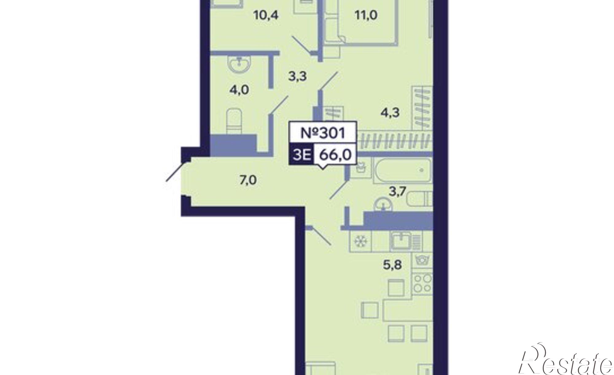 Купить квартиру за 14 137 200 рублей на ул Новопортовская, 1А/1