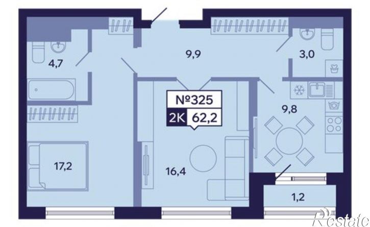 2-комн квартира в новом доме ул Новопортовская, 1А/1,  д. 1А/1