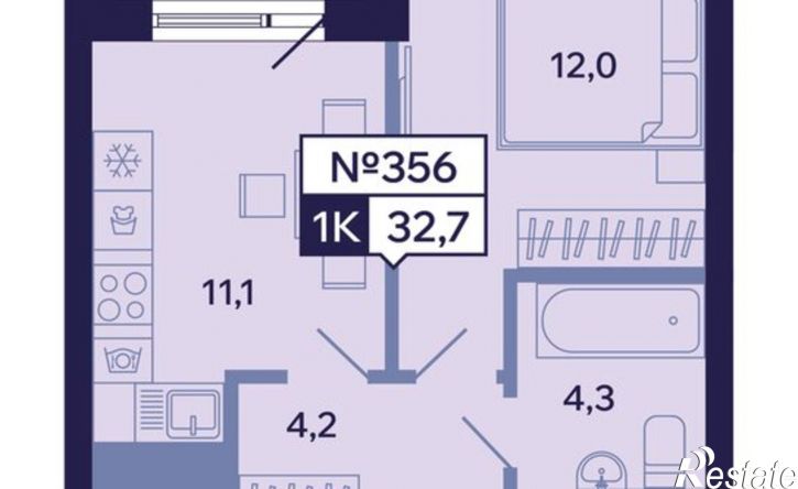 1-комн квартира в новом доме ул Новопортовская, 1А/1,  д. 1А/1