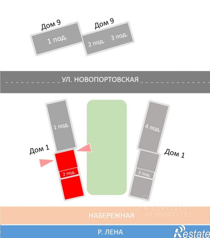 3-комн квартира в новом доме ул Новопортовская, 1А/1,  д. 1А/1