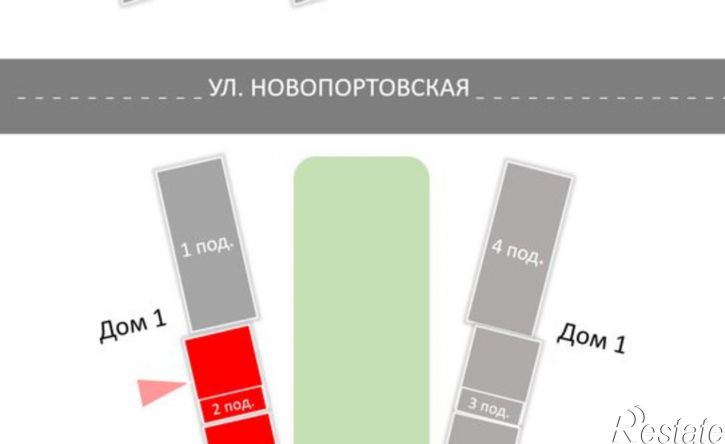 2-комн квартира в новом доме ул Новопортовская, 1А/1,  д. 1А/1