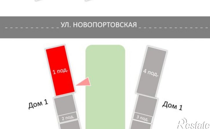 3-комн квартира в новом доме ул Новопортовская, 1А/1,  д. 1А/1