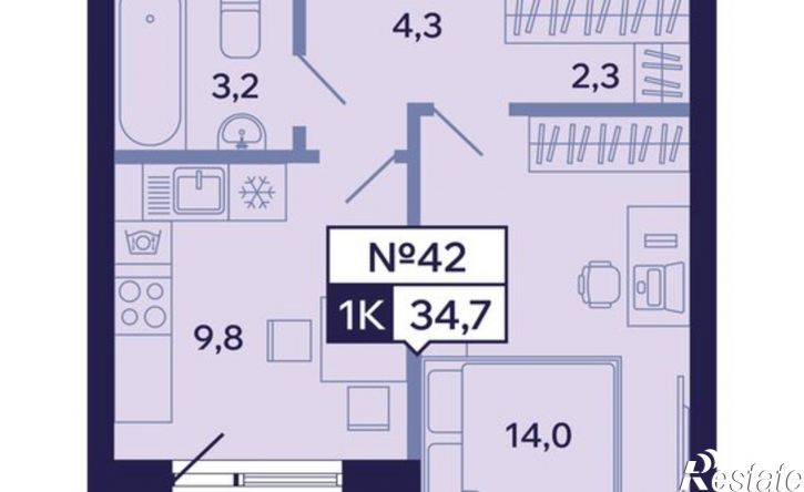 1-комн квартира в новом доме ул Новопортовская, 1А/1,  д. 1А/1