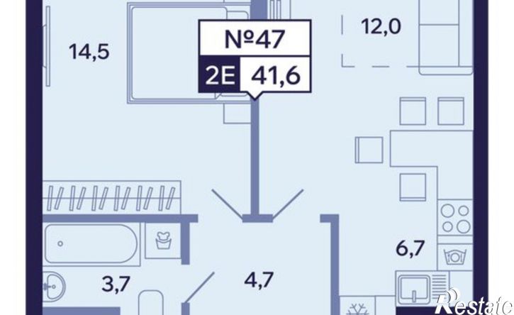 2-комн квартира в новом доме ул Новопортовская, 1А/1,  д. 1А/1