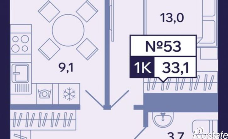 1-комн квартира в новом доме ул 1 База, 4/1,  д. 4/1