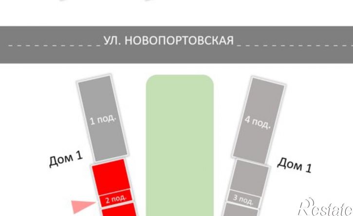 1-комн квартира в новом доме ул Новопортовская, 1А/1,  д. 1А/1