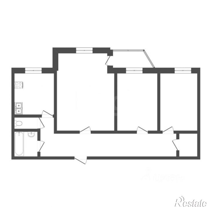 3-комн квартира улица Петра Алексеева, 83/19,  д. 83/19