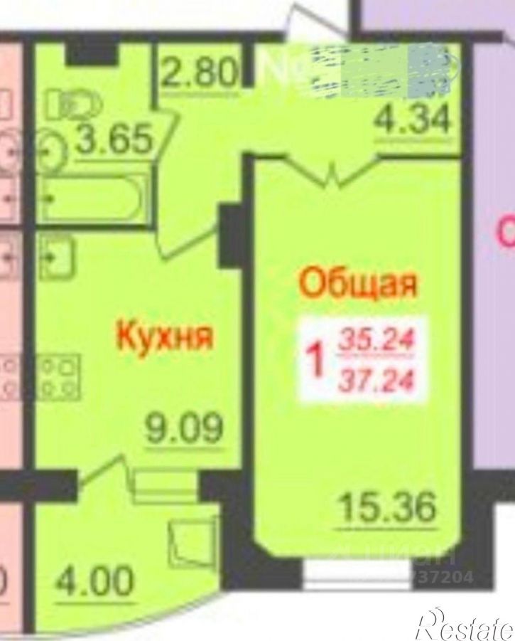 1-комн квартира ул Полины Осипенко, 5Г,  д. 5Г