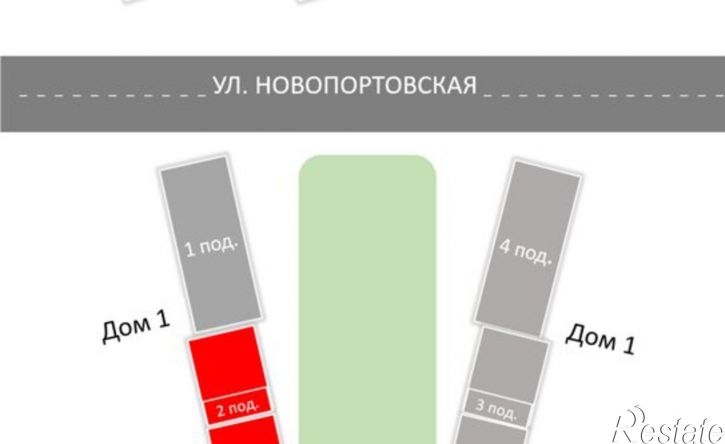 2-комн квартира в новом доме ул Новопортовская, 1А/1,  д. 1А/1