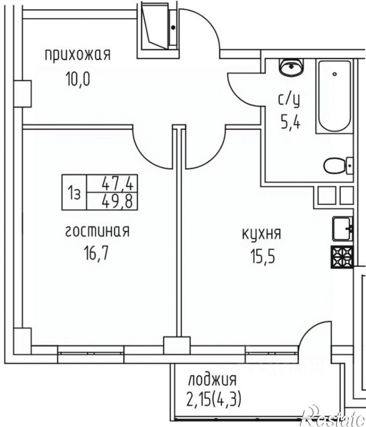 1-комн квартира в новом доме проспект Михаила Николаева, 3/7,  д. 3/7