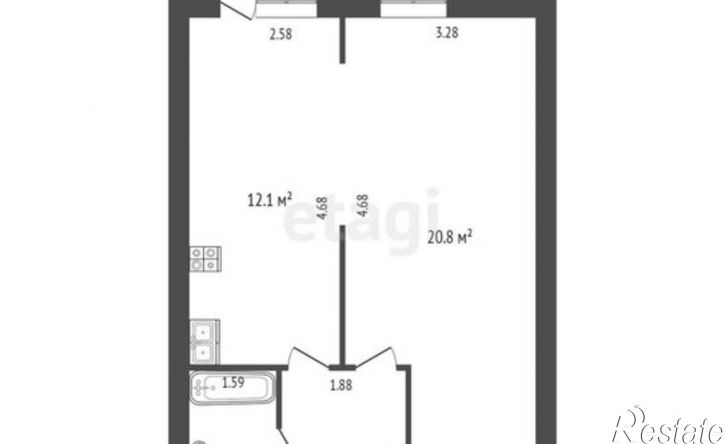 1-комн квартира улица Рыдзинского, 18/2,  д. 18/2
