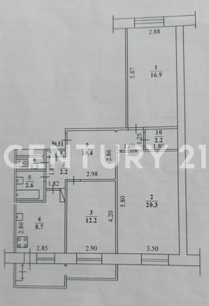 3-комн квартира Лермонтова, 58