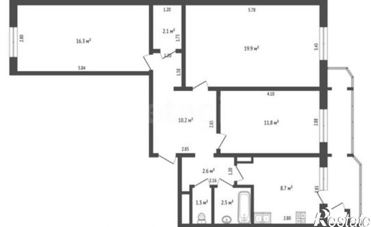 3-комн квартира улица Лермонтова, 58,  д. 58