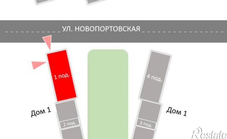 3-комн квартира в новом доме ул Новопортовская, 1А/1,  д. 1А/1