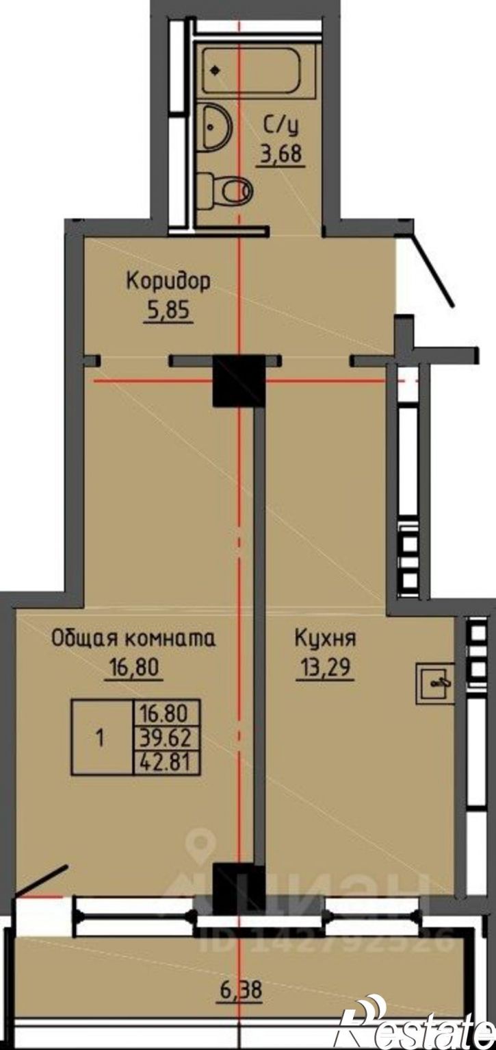1-комн квартира в новом доме ул Лермонтова, 70,  д. 70
