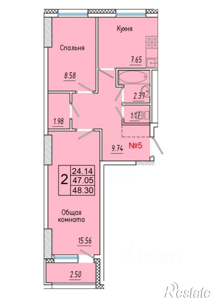 2-комн квартира в новом доме ул Пекарского, 2/1,  д. 2/1