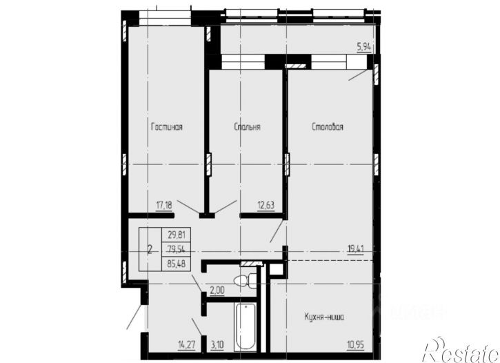 2-комн квартира в новом доме ул Семена Данилова, 11Г,  д. 11Г