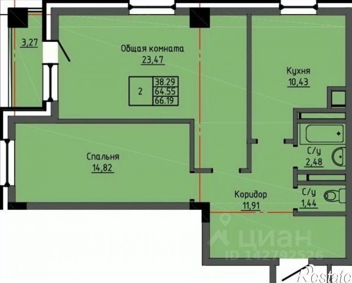2-комн квартира в новом доме ул Лермонтова, 70/1,  д. 70/1