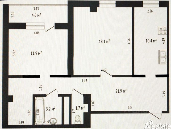3-комн квартира ул Лермонтова, 45 1,  д. 45 1,  к. 1