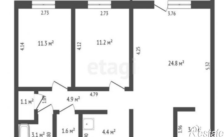 3-комн квартира Республика Саха (Якутия), микрорайон Борисовка-2, 11