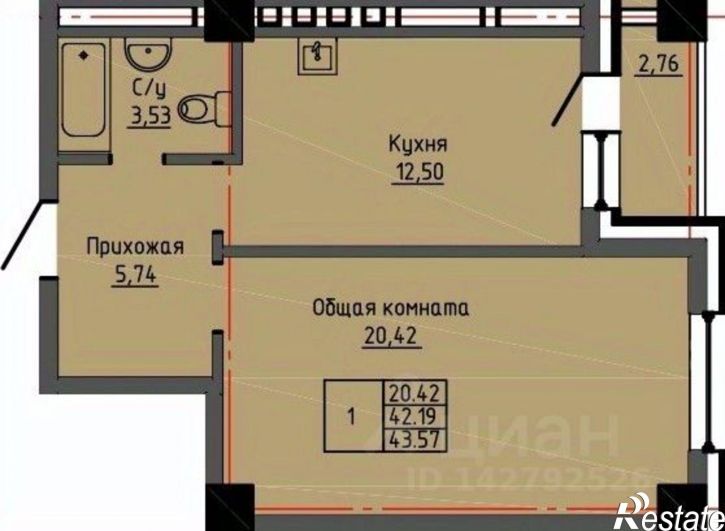 1-комн квартира в новом доме ул Лермонтова, 70/1,  д. 70/1