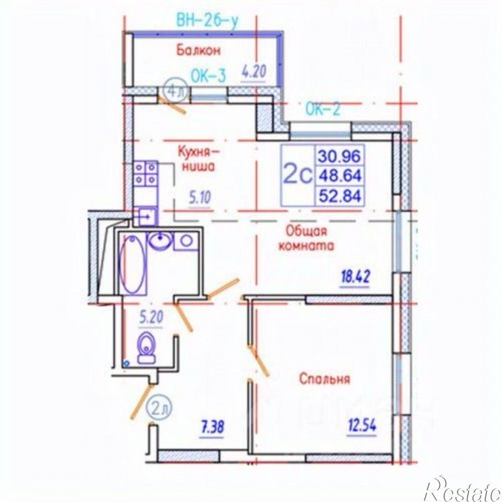2-комн квартира в новом доме улица Красильникова, 11/2,  д. 11/2