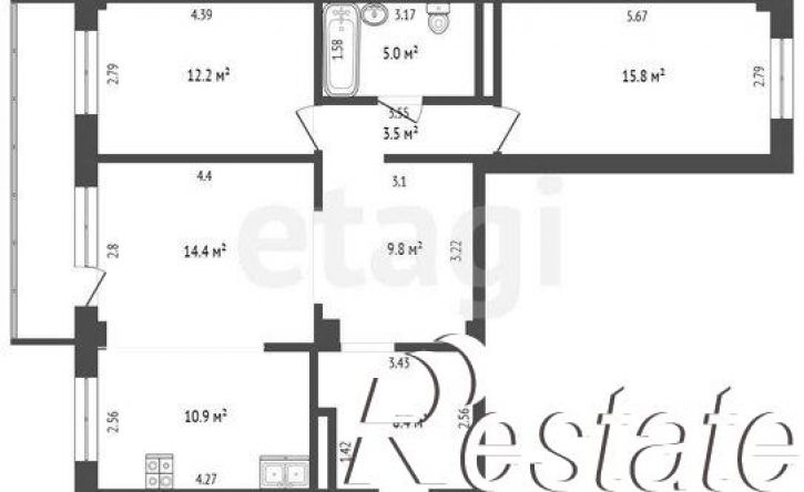 3-комн квартира улица Дзержинского, 41/2,  д. 41/2