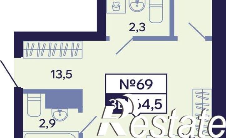 3-комн квартира в новом доме ул 1 База, 4/1,  д. 4/1