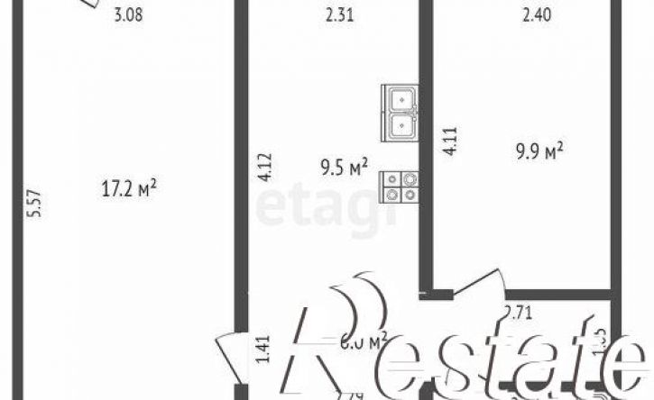 2-комн квартира улица Губина, 35/1,  д. 35/1