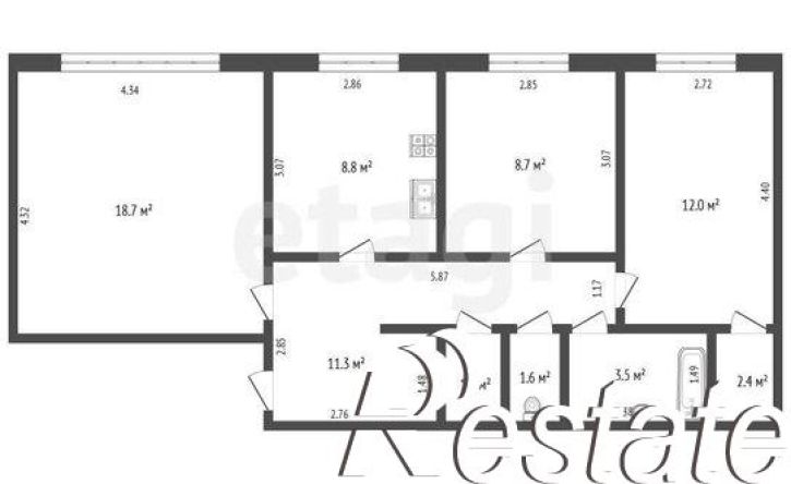 3-комн квартира улица Газовиков, 16/1,  д. 16/1
