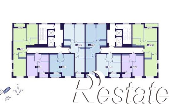 3-комн квартира в новом доме ул 1 База, 4/1,  д. 4/1